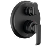 Delta Robinet Tetra Série 14 Noir mat 6 réglages Kit de garniture de valve de dérivation intégré, kit de garniture de douche, noir mat T24989-BL (valve non incluse)