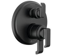 Delta Robinet Tetra Série 17 Noir mat 6 réglages Kit de garniture de valve de dérivation intégré, kit de garniture de douche, Pièces de Robinets, noir mat T27989-BL (valve non incluse)