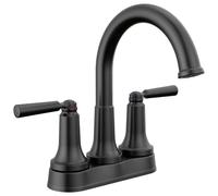 Delta Saylor Robinet de salle de bain noir mat, robinet d'évier de salle de bain, robinet de salle de bain central pour évier de salle de bain, technologie Diamond Seal, assemblage de drain