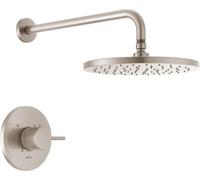Delta Série 14 T14269-SP-PP Ensemble de robinet de douche rond moderne, pommeau de douche et poignée en nickel brossé, kit de garniture de valve, Spotshield, en acier inoxydable (valve non incluse)