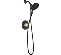 Delta T142855-I Albion Garniture de douche uniquement avec pommeau de douche multifonction 1,75 GPM - Moins rugueux - Noir mat/bronze champagne