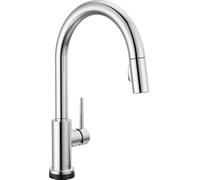Delta Trinsic 9159-DST Robinet de cuisine chromé avec pulvérisateur extractible, robinet d'évier de cuisine moderne à trou unique, poignée unique, chromé