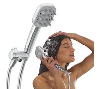 Delta VersaCurl 74B430 Pommeau de douche démêlant pour cheveux bouclés avec 3 inserts de brosse de définition des boucles inclus, brosse démêlante avec tuyau, chrome 74B430