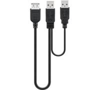 Deltaco 93353 câble USB USB 2.0 0,3 m USB A 2 x USB A Noir