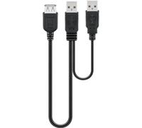 Deltaco 93353 câble USB USB 2.0 0,3 m USB A 2 x USB A Noir