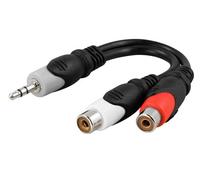 Deltaco AA-6 câble audio 0,1 m 3,5mm RCA Noir