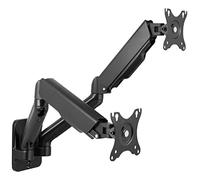 Deltaco ARM-0361 - Support de moniteur à gaz monté au mur, adapté à 2 écrans de 17 à 32 pouces - Noir