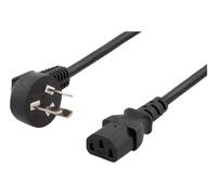 DELTACO Câble d'appareillage avec mise à la terre, PSB-10A - IEC 60320 C13, 2m, noir