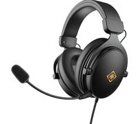 Deltaco Casque de Jeu en Cuir protéiné avec connecteur 3,5 mm Noir