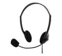 DELTACO Casque stéréo, microphone et réglage du volume, 2 x 3,5 mm, noir