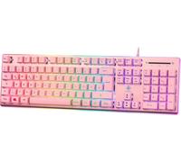 Deltaco GAM-021-RGB-P-FR Clavier USB QWERTZ Français Rose (GAM-021-RGB-P-FR)