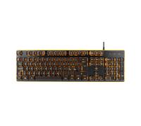 DELTACO GAMING - DK210 - Clavier membrane aluminium 105 touches, LED orange, AZERTY