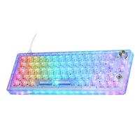 DELTACO GAMING DK460 Clavier de jeu mécanique (RGB, QWERTZ Layout, 65 %, 67 touches, USB-C) - Transparent
