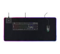 DELTACO GAMING DMP320 Tapis de souris XL RGB, Chargeur sans fil, épaisseur 4mm, 900x400mm