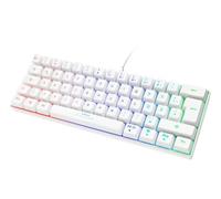 DELTACO GAMING GAM-075-W-DE Clavier de Jeu Filaire éclairé Allemand, QWERTZ Blanc