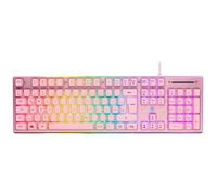 DELTACO GAMING PF75 Membran filaire Clavier de gaming éclairé allemand, QWERTZ rose, rose