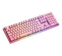 DELTACO GAMING PF75 Membran Filaire Clavier de Gaming éclairé Allemand, QWERTZ Rose, Rose