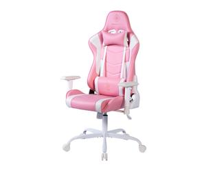 DELTACO GAMING - PINK LINE - Fauteuil gaming, Base aluminium, Cuir PU rose, max 90kg
