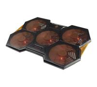 DELTACO GAMING Refroidisseur pour PC Portable (Max 17.3 Pouces) | Eclairage LED Orange | 5 Ventilateurs Diamètre 140mm | Vitesse Réglable 1000-1300 Tours Minute | Décibel 15-25dB | 2 Connecteurs USB-A