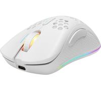 DELTACO GAMING Souris de jeu ultralégère, sans fil avec RGB, blanche
