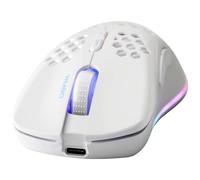 DELTACO GAMING White Line WM80 Souris de Jeu légère sans Fil - LED RVB - Récepteur USB 2,4 GHz - 6400 DPI - 1000 Hz - Blanc