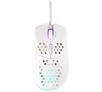 DELTACO GAMING WM75 Souris de Gaming USB Optique Blanc 7 Boutons 6400 dpi éclairé, molette intégrée