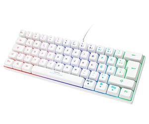 DELTACO Mini Clavier mécanique de Jeu - Clavier mécanique de Gamer avec Touches RVB, Disposition QWERTZ 60% Allemande, éclairé, commutateurs Rouges, éclairage de Clavier, mécanique, Ergonomique,