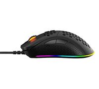 DELTACO Souris Gamer Ultralégère RGB Personnalisable et 7 Boutons Programmables avec Logiciel, Souris de Jeu, 70g, DPI/PPP 400/800/1200/1600/3200/6400, Windows 7/8/10, Polling Rate 1000 Hz, Noir