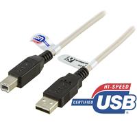 Deltaco USB-210 câble USB USB 2.0 1 m USB A USB B Gris