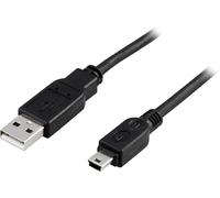 Deltaco USB-27S câble USB USB 2.0 3 m USB A USB A/Mini-USB B Noir