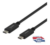 Deltaco USBC-1401M câble USB USB 3.2 Gen 2 (3.1 Gen 2) 0,5 m Noir