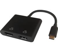 Deltaco USBC-2HDMI Adaptateur de câble vidéo 0,1 m USB Type-C 2 x HDMI Noir (USBC-2HDMI)