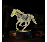 Deluisho 3D Lampe Cheval, Veilleuse Cheval pour Enfant, Lampe Illusion Che-val 3D, 16 Couleurs de Lumière, Interrupteur Tactile, Veilleuse à Effets Visuels 3D, Cadeau pour les Enfants