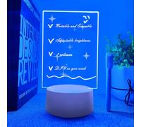 Deluisho 3D Lampe Personnalisée, Veilleuse pour Enfants, Lampe de Nuit Stéréoscopique Visuelle à Gradation Avec Télécommande 7 Couleurs, Cadeau Parfait pour les Enfants (Carré Blanc)