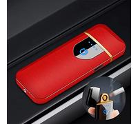 Deluisho Briquet électronique, Briquet à Arc, Chargement USB, Bri-Quet Coupe-Vent Tactile Durable, Allume-Cigare de Poche (Rouge)