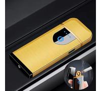 Deluisho Briquet électronique, Briquet à Arc, Chargement USB, Bri-Quet Coupe-Vent Tactile Durable, Allume-Cigare de Poche (Or)