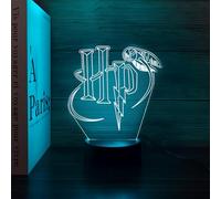 Deluisho Ha-rry Veilleuse 3d Illusion Led, Anime 3d Led Nachtlicht, Ha-rry Lampe, Veilleuse Stéréoscopique Visuelle à 16 Couleurs, Dimmable, Cadeau Parfait pour les Enfants