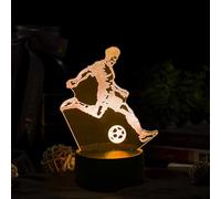 Deluisho Veilleuse 3D Football, Lampe Football, Veilleuse 3d Illusion Led, 16 Couleurs Veilleuse Stéréoscopique Visuelle à Gradation, Cadeaux Créatifs pour Enfants et Fans de Football