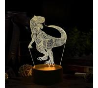 Deluisho Veilleuse de Dinosaure, Veilleuse 3D Dinosaure pour Enfants, Lampe Décorative pour Chambre D'enfant sur le Thème des Dinosaures, 16 Couleurs de Lumières Chaudes Ambiantes à Commutation Libre