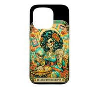 Delulu avec reçus Squelette Oracle Tarot Art Coque pour iPhone 15 Pro