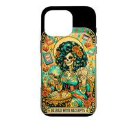 Delulu avec reçus Squelette Oracle Tarot Art Coque pour iPhone 16 Pro