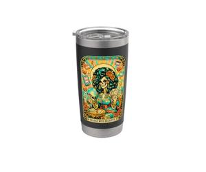 Delulu avec reçus Squelette Oracle Tarot Art Gobelet isotherme en acier inoxydable double paroi