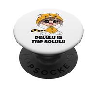 Delulu est Le solulu drôle Anime Kawaii Meme Argot Adolescents PopSockets PopGrip Adhésif