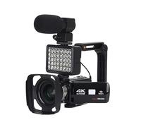 DELURA Caméscope numérique à Vision Nocturne 4K HD 48M Home WiFi Live Streaming Camcorder DV Appareil Photo numérique Caméra HD (Size : CAM+Grip+Hood+Lens+Mic+Light)