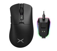 DELUX M900 Pro Souris Gaming sans Fil, Taux D'interrogation 8000Hz, Station de Charge RGB, Design Ergonomique 63g, Capteur Paw 3395 avec 26000 DPI, Boutons Programmables (Noir)