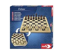 Noris 606104577 - Jeux Classiques - Deluxe En Bois - Échecs & Dames - Neuf