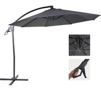 Deluxe Ampelschirm HWC-D14, Parasol, rond Ø 3m polyester alu/acier 14kg ~ anthracite sans support