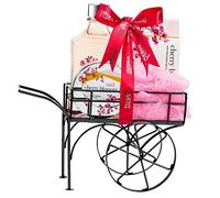 Deluxe Cherry Blossom Ensemble corps de bain et spa pour femme dans une élégante roulette réutilisable : gel douche, sels de bain, lotion pour le corps et bouffée de bain avec beurre de karité et