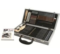 Deluxe Croquis Boite Ensemble Bloc de Dessin Crayons Pastels Charbon Mannequin