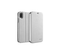 Deluxe FlipCover pour iPhone X / Xs 5,8 pouces, Magnétique Style Livre Etui de Protection avec Support, Blanc